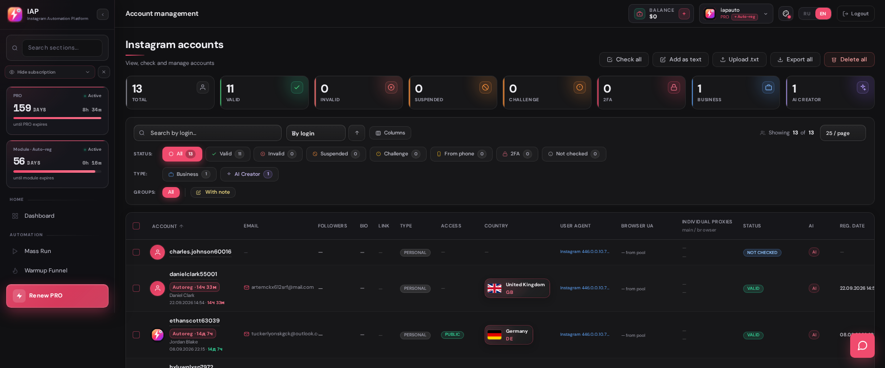 IAP — Accounts