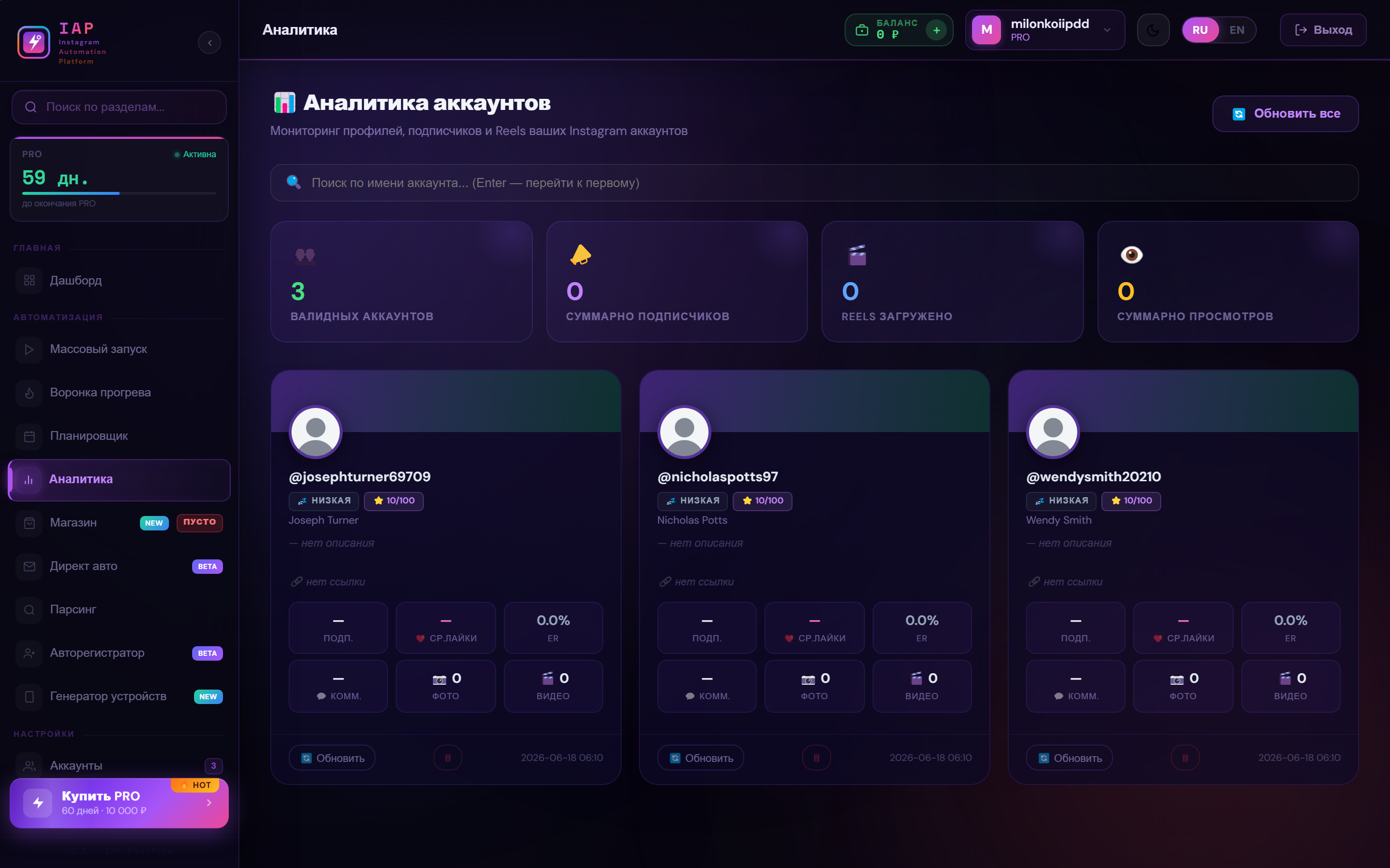 IAP — Аналитика